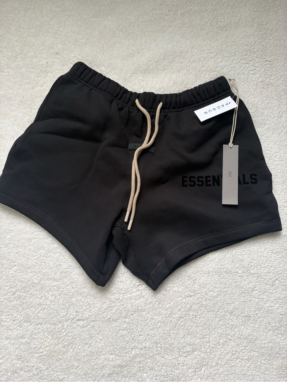 Essentials Women's Black Logo Athletic Shorts with Contrast Drawcord